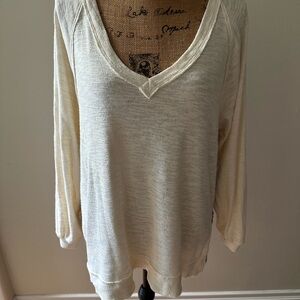 Pilcro Cream Oversized Blouse Relaxed Fit